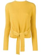 Cashmere In Love Cashmere Tie Waist Jumper - Yellow