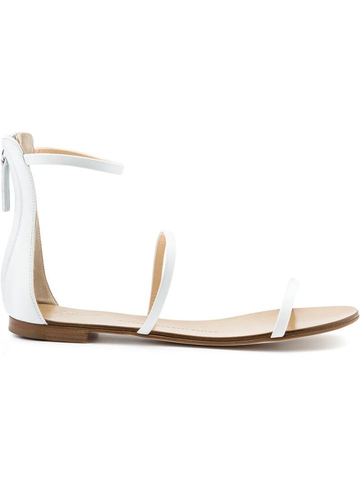 Giuseppe Zanotti Design Strappy Sandals, Women's, Size: 8.5, White, Leather