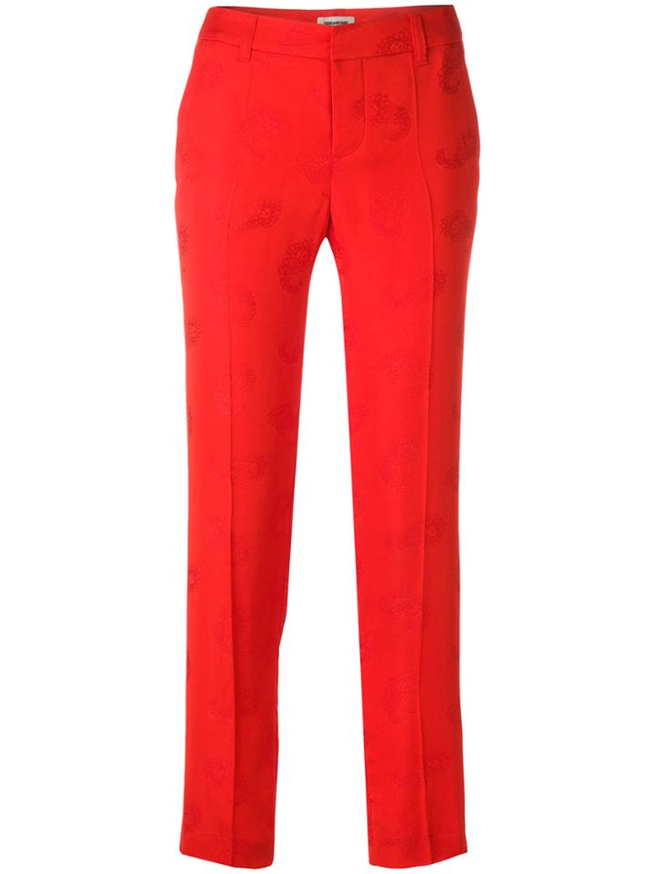 Zadig & Voltaire Prune Paisley Jacquard Trousers - Red