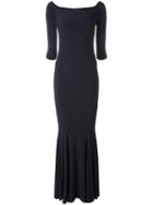 Norma Kamali Off-shoulder Maxi Dress, Women's, Size: Medium, Blue, Polyester/spandex/elastane