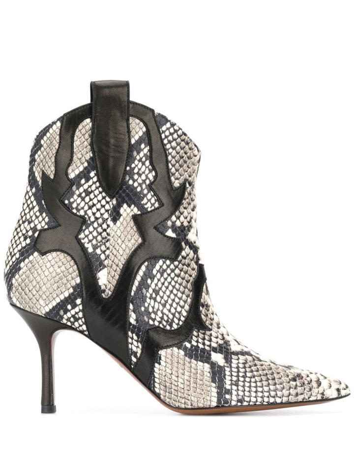 Marc Ellis Python Skin Effect Booties - Neutrals