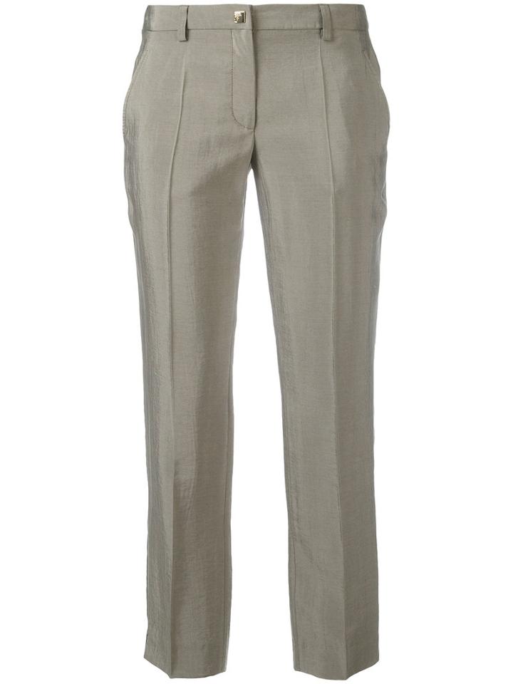 Versace Collection Cropped Pants, Women's, Size: 40, Grey, Viscose/acetate/polyamide/viscose