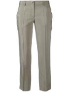 Versace Collection Cropped Pants, Women's, Size: 40, Grey, Viscose/acetate/polyamide/viscose