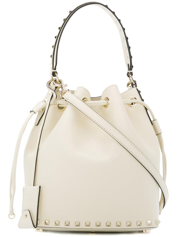 Valentino Rockstud Bucket Tote - Nude & Neutrals
