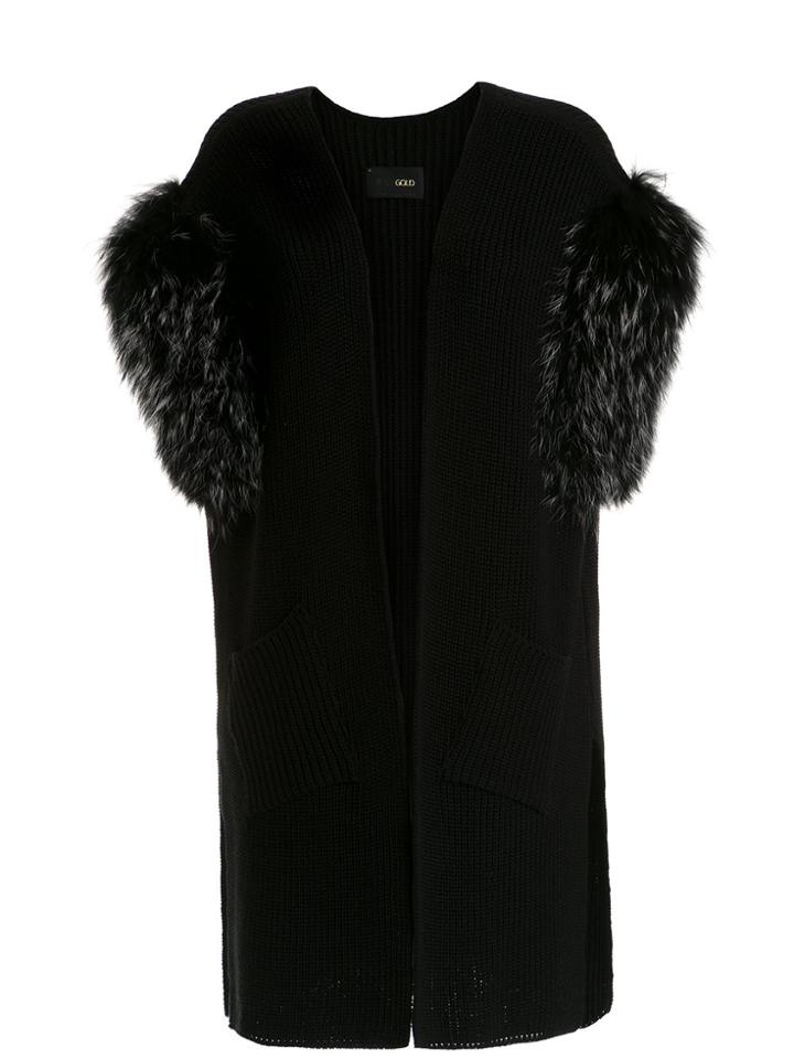 Andrea Bogosian Fur Knitted Cardi-coat - Black