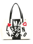 Love Moschino Logo Print Tote, Women's, Nude/neutrals, Polyurethane