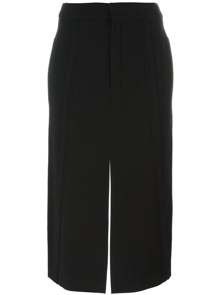 Chloé Split Midi Skirt, Women's, Size: 36, Black, Silk/acetate/viscose