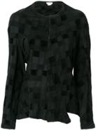 Comme Des Garçons Vintage Tonal Check Knitted Blouse - Black