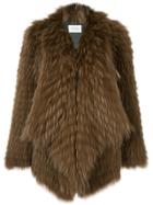 Yves Salomon Shawl Lapel Coat - Brown