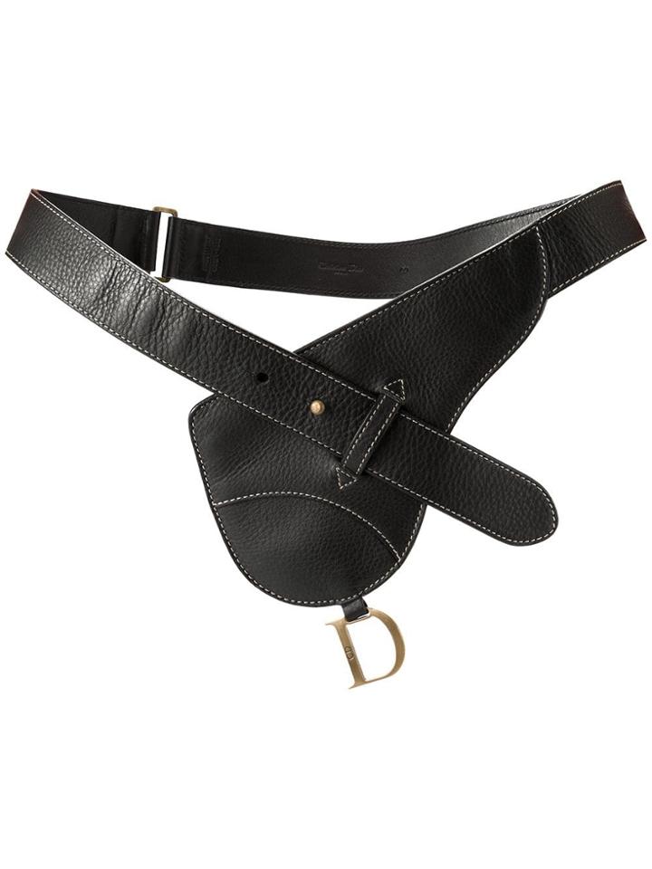 Christian Dior Vintage Saddle Waist Belt Bag - Black