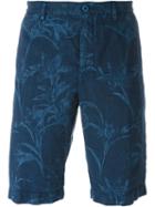Etro Floral Print Shorts, Men's, Size: 48, Blue, Linen/flax