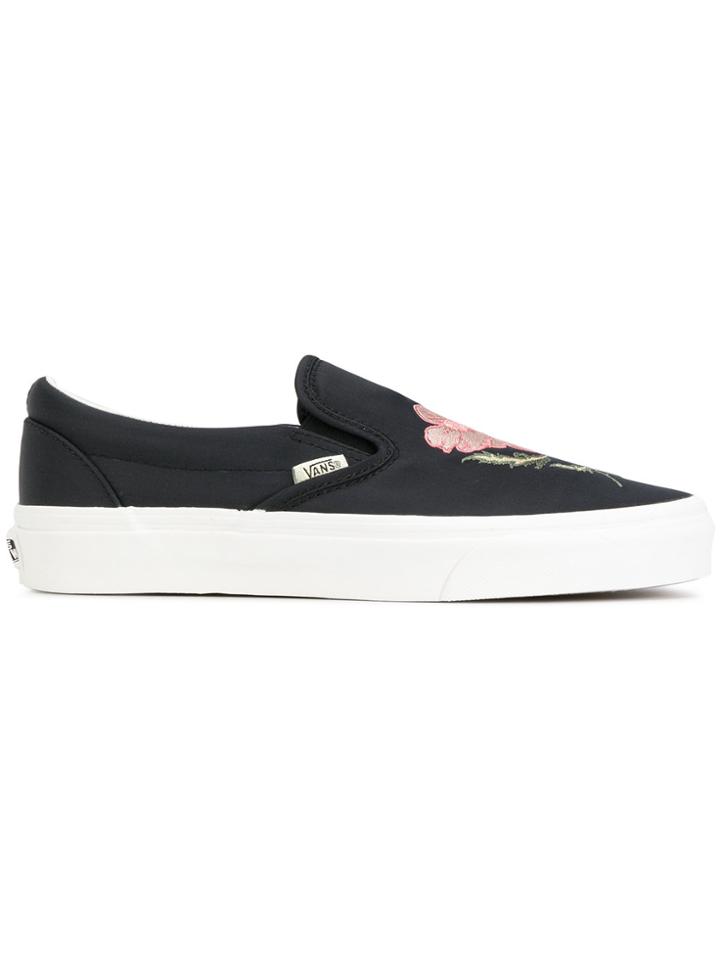 Vans Embroidered Rose Sneakers - Black