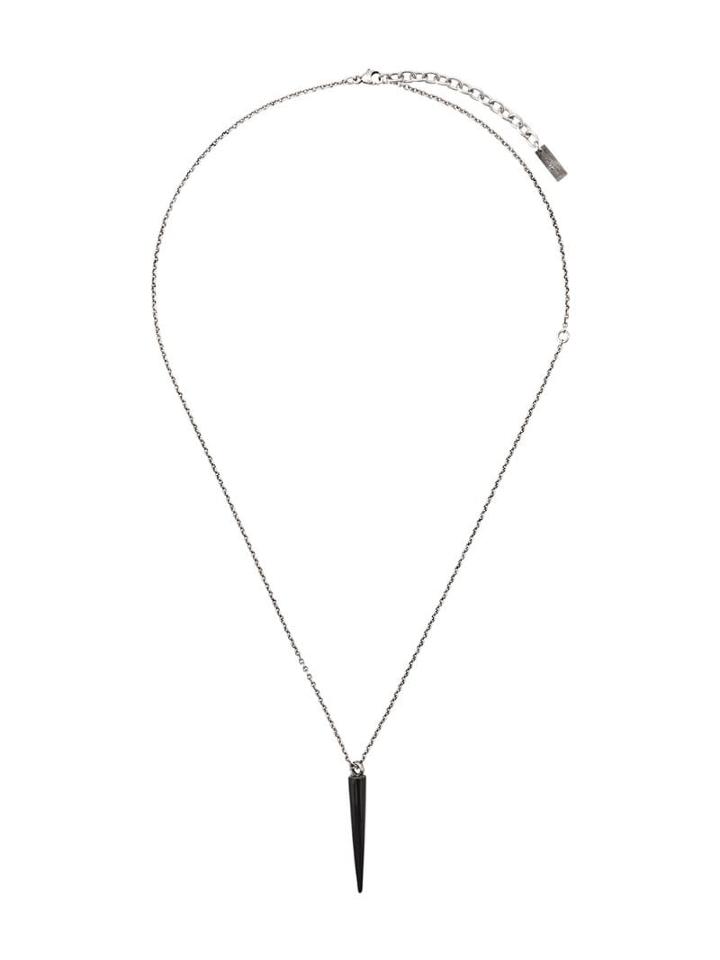 Saint Laurent Spike Pendant Necklace - Metallic