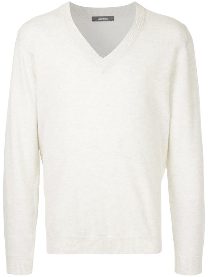 Jac+ Jack Moe V-neck Jumper - Grey