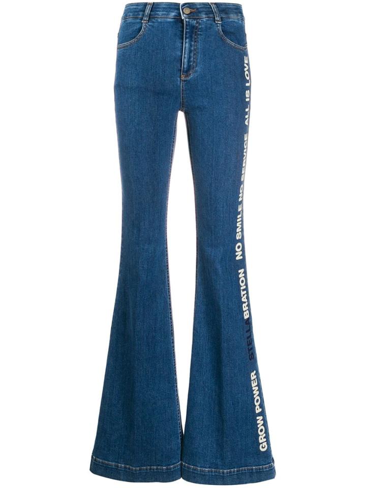 Stella Mccartney Stellabration Print Flared Jeans - Blue