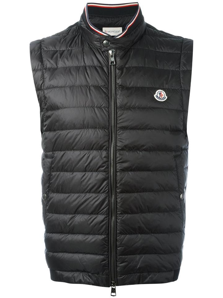 Moncler Maglia Padded Front Gilet, Men's, Size: Xl, Black, Cotton/feather Down/polyamide