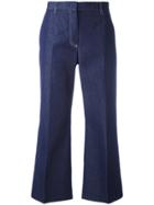 Msgm Flared Cropped Trousers - Blue