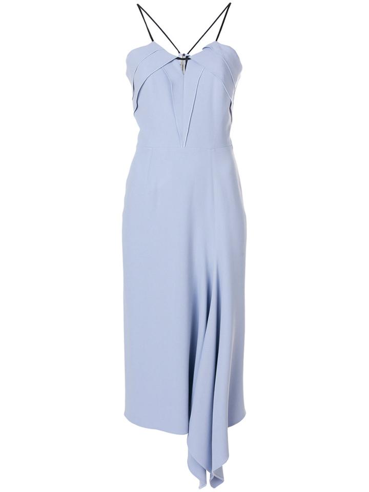 Roland Mouret Ruffled Detail Dress - Blue