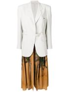 Natasha Zinko Long Tropical Detail Blazer - Grey