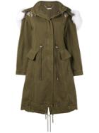 Alexander Mcqueen Parka With Fox Fur Hood - Green