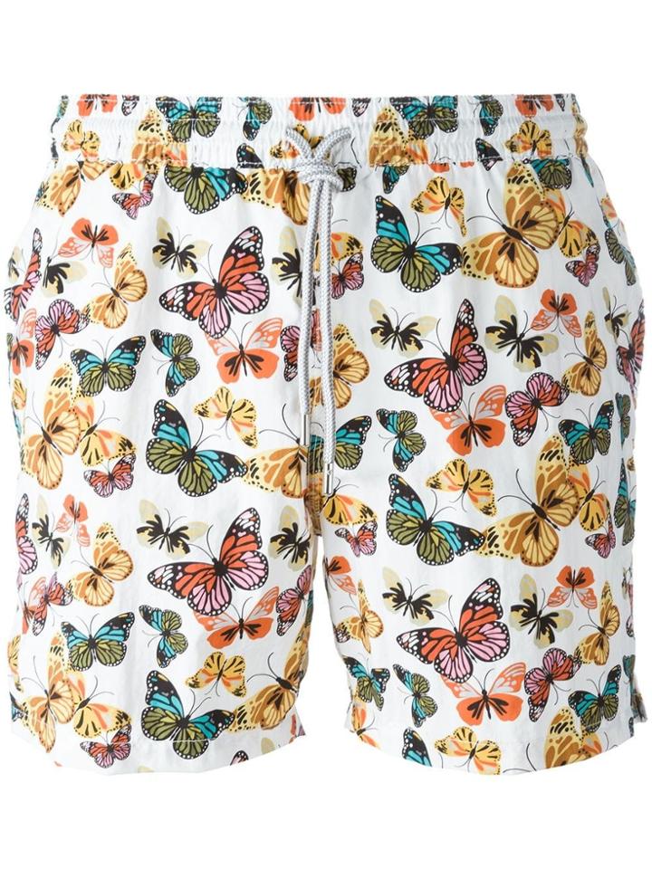 Capricode Butterfly Print Swim Shorts - White