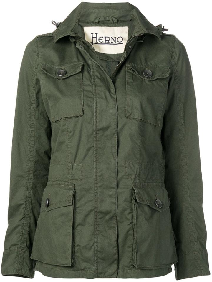Herno Hooded Cargo Jacket - Green