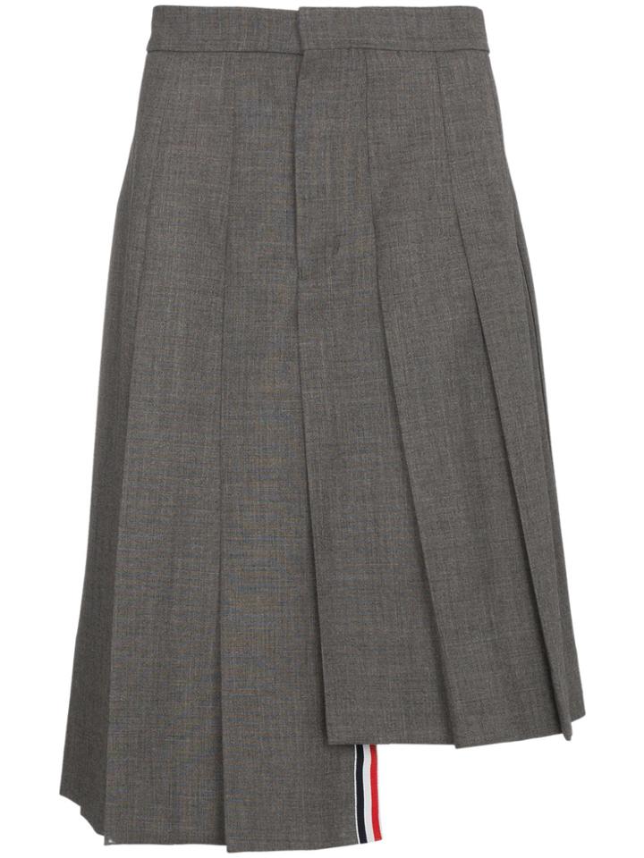Thom Browne Pleated Knee Length Skirt - Grey