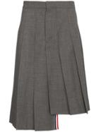 Thom Browne Pleated Knee Length Skirt - Grey