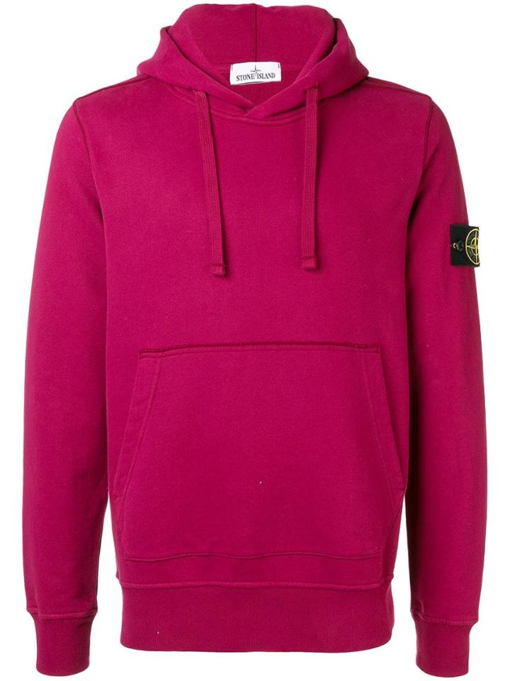 Stone Island Logo Patch Hoodie - Pink
