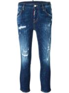 Dsquared2 Cool Girl Cropped Jeans, Size: 42, Blue, Cotton/spandex/elastane