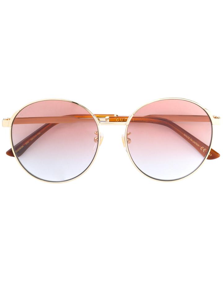 Gucci Eyewear Classic Round-frame Sunglasses - Metallic
