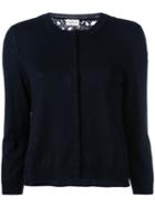 Moncler Star Embroidered Cardigan, Women's, Size: Small, Blue, Cotton/polyester/wool/polyester