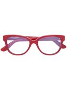 Saint Laurent Eyewear Round Frame Glasses - Red