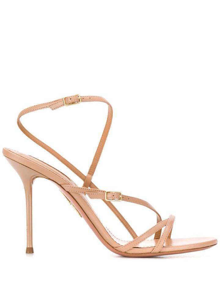 Aquazzura Carolyne 95mm Sandals - Neutrals