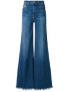 Frame Denim Frayed-hem Flared Jeans - Blue