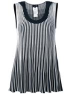 Emporio Armani - Striped Sleeveless Blouse - Women - Polyester/viscose - 44, Women's, Black, Polyester/viscose