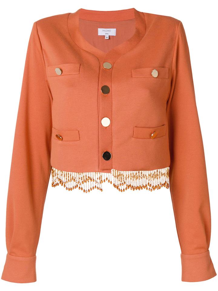 Palomo Spain Cropped Button Jacket - Yellow & Orange
