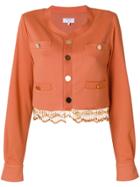 Palomo Spain Cropped Button Jacket - Yellow & Orange