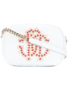 Roberto Cavalli Studded Logo Shoulder Bag - White