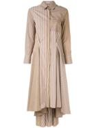 Brunello Cucinelli Striped Patchwork Dress - Brown