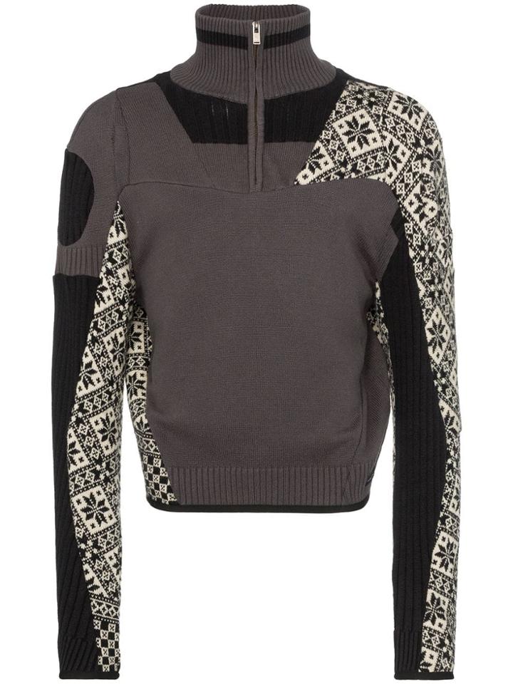 Gmbh Arthur Fair Isle Contrast Wool Jumper - Black