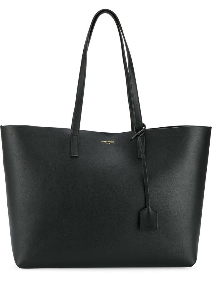 Large Shopper Tote, Women's, Black, Leather, Saint Laurent
