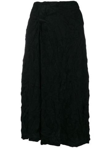 Plantation Crinkled Midi Skirt - Black