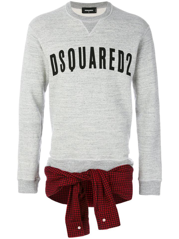 Dsquared2 Shirt Tie Waist Sweatshirt - Grey