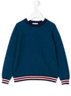Simple Kids - Stripe Detail Jumper - Kids - Cotton/nylon - 8 Yrs, Blue