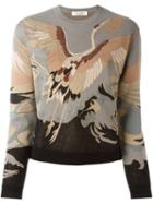 Valentino 'heron' Intarsia Jumper, Women's, Size: Xs, Polyester/viscose/metallic Fibre