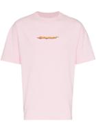 Palm Angels Arrows Logo Print Short Sleeve Cotton T Shirt - Pink &
