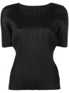 Pleats Please By Issey Miyake Micro Pleated Top - Black