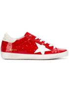 Golden Goose Deluxe Brand Varnished Flat Sneakers - Red
