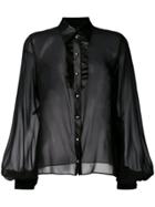 John Richmond Billowing Sleeve Blouse - Black